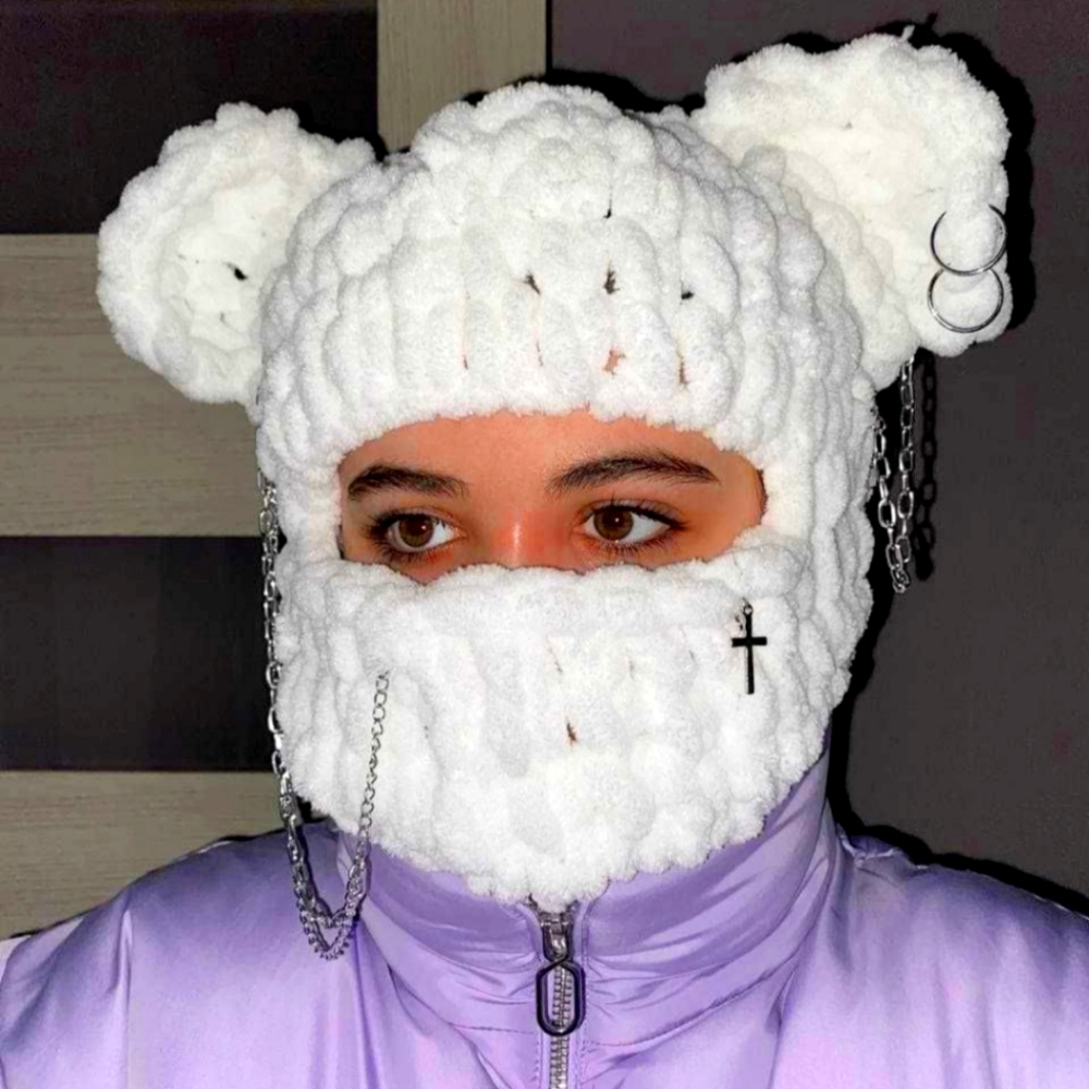White Balaclava hat